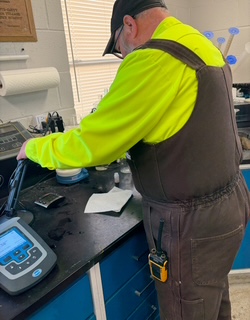 man doing lab work